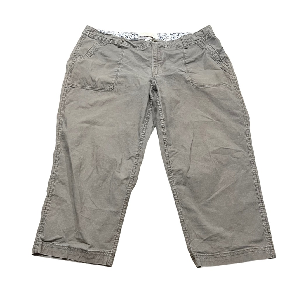 Eddie Bauer Ripstop Gray Cropped Utility Pants Womens‎ 16 Cargo Hiking Outdoor